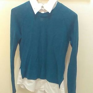 Sweater with blouse underneath